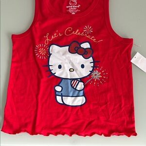 Hello Kitty Red and Blue Girls Tank Top Sixe XL (14-16) NWT